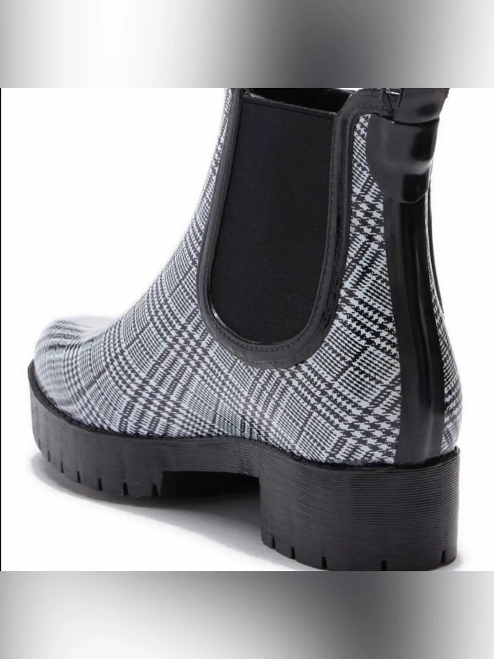 Jeffrey Campbell Chelsea Plaid Ankle Rain Boots Size 8